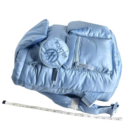 NEW Wildfox Parachute BACKPACK & COIN PURSE Blue Puffy Nylon HANDBAG Lightweight main image 6
